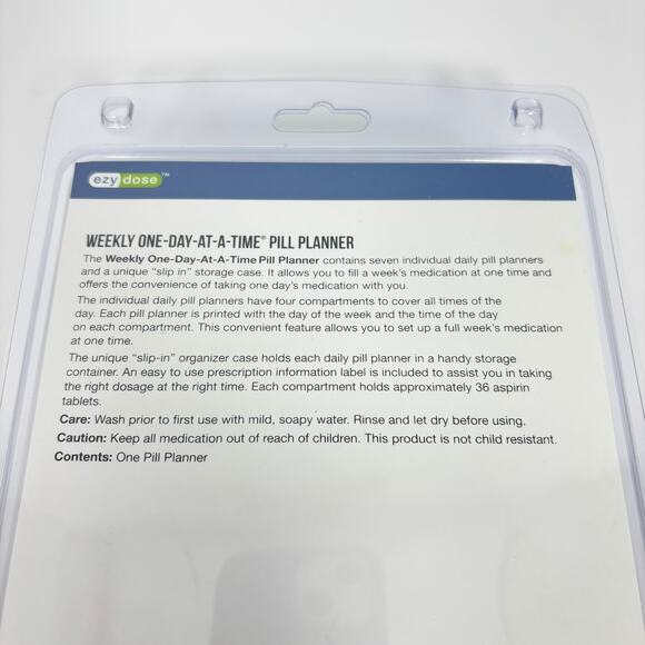 Ezy Dose Pill Organizer Weekly Planner 7 Day Large 4 Times A Day w/ Travel Case - Picture 6 of 7